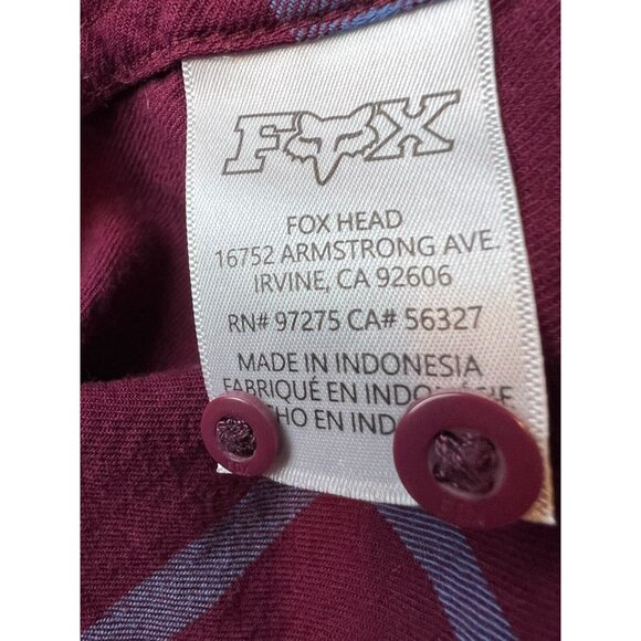 Fox Racing Flannel Plaid Button Front Shirt size Large womens Moto Western - Picture 7 of 11